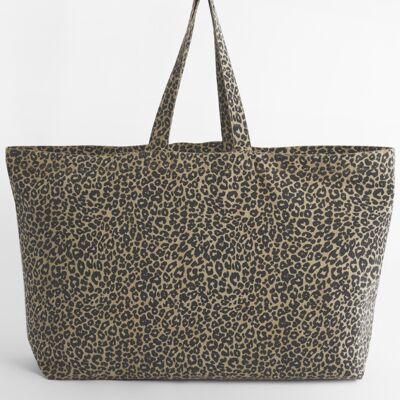 Westford Mill Leopard Print Canvas Oversized Tote Bag Thumbnail