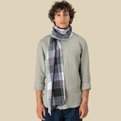 Spasso Greenish Check Scarf Thumbnail